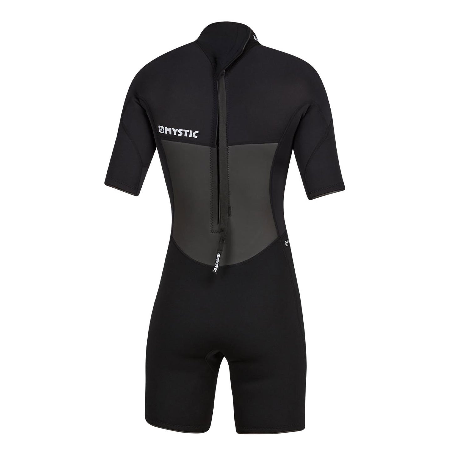 Mystic Womens Brand 3/2mm Back-Zip Flatlock Shorty Wetsuit - Black