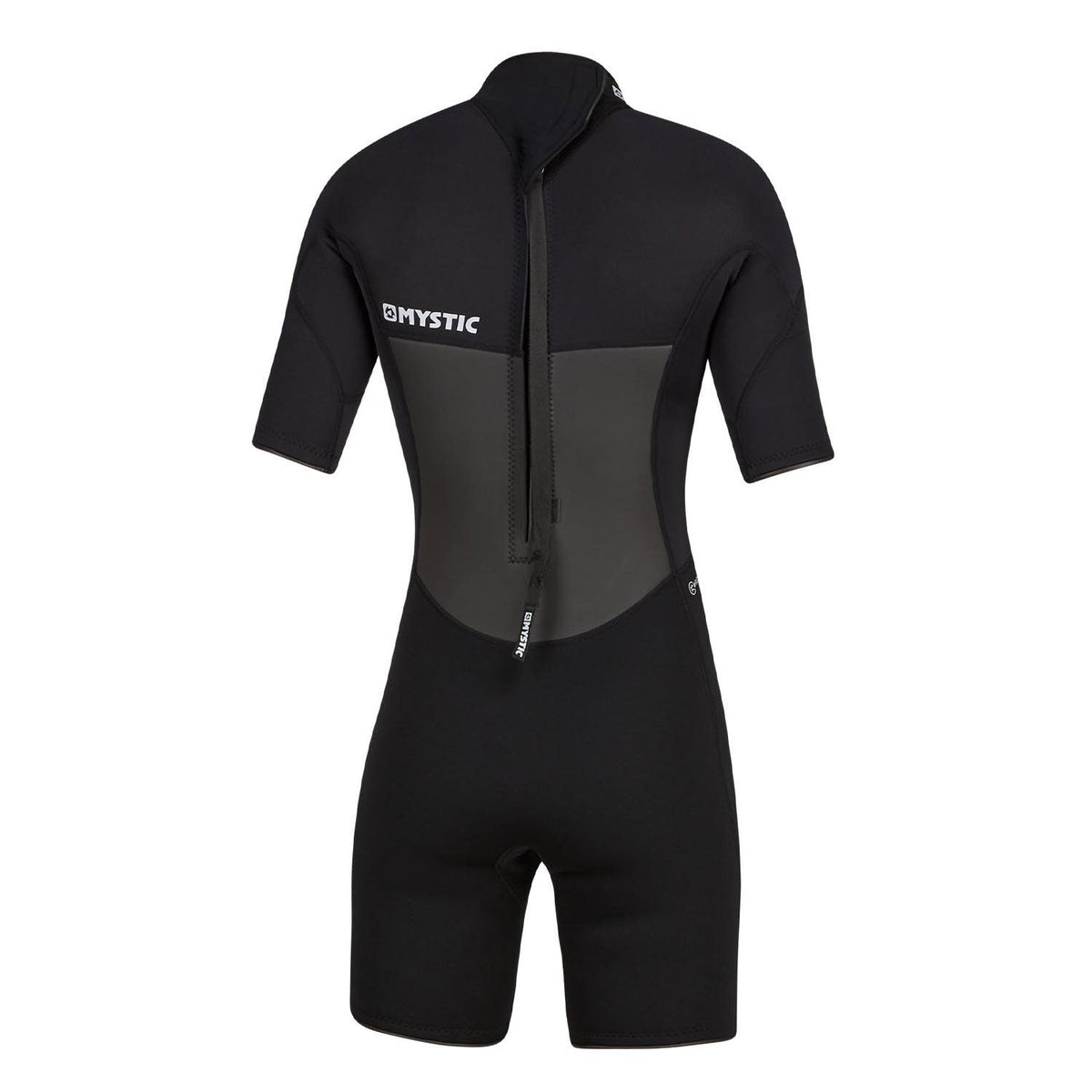 Mystic Womens Brand 3/2mm Back-Zip Flatlock Shorty Wetsuit - Black