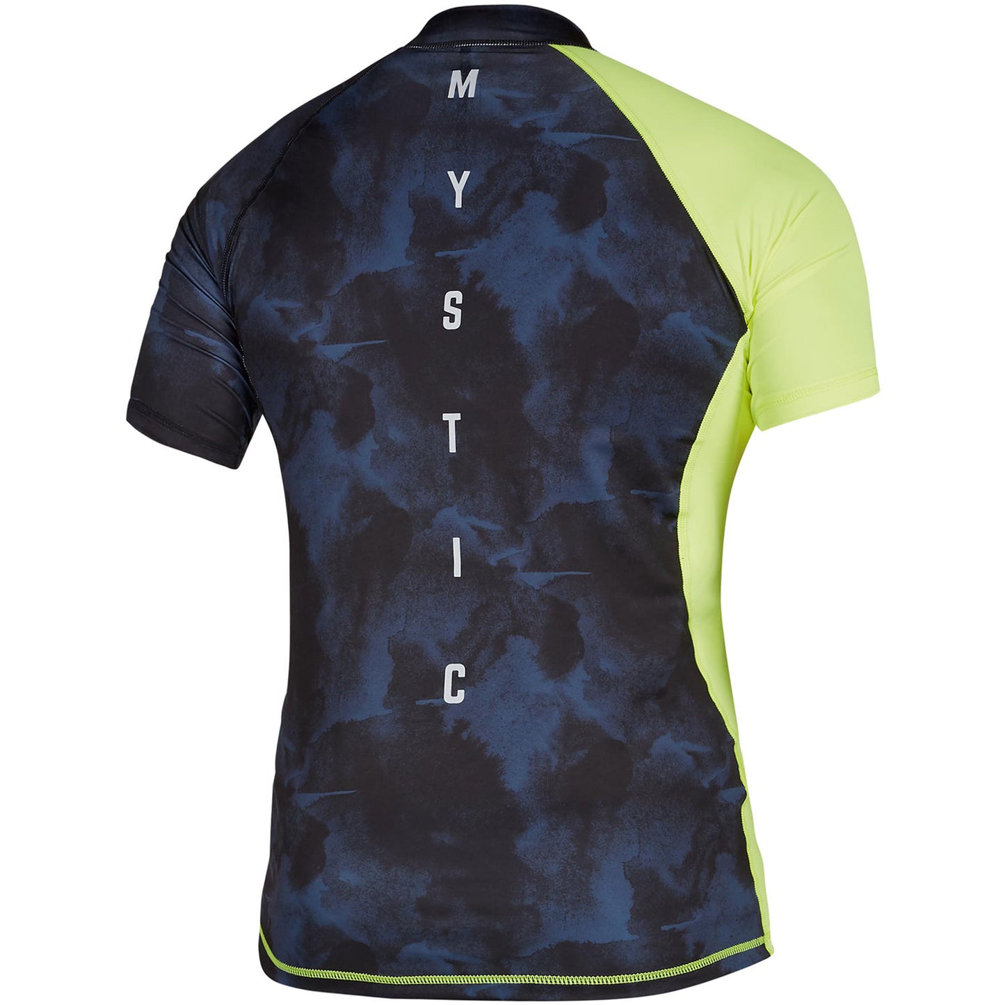 Mystic Crossfire Shortsleeve Rash Vest - Navy/Lime