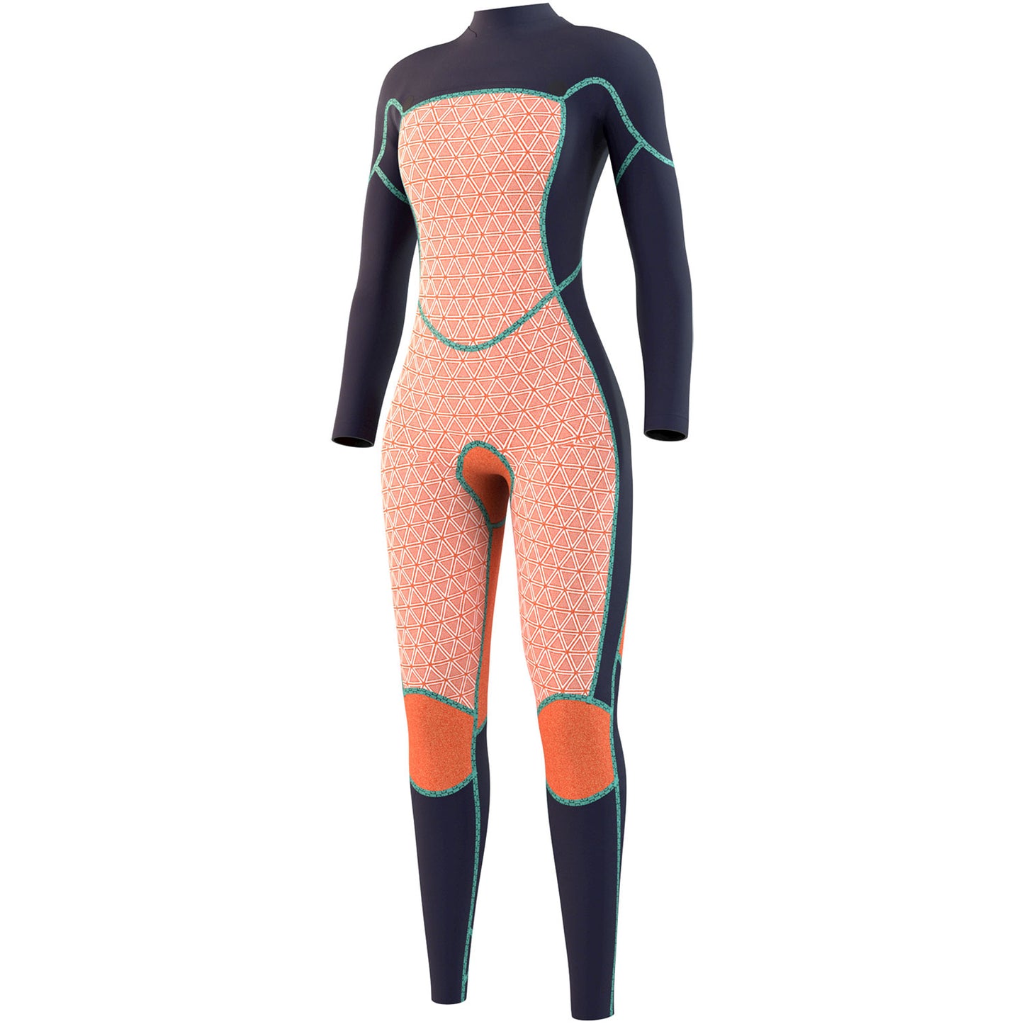 Mystic Womens Diva 3/2mm Front Zip Wetsuit - Black/Mint