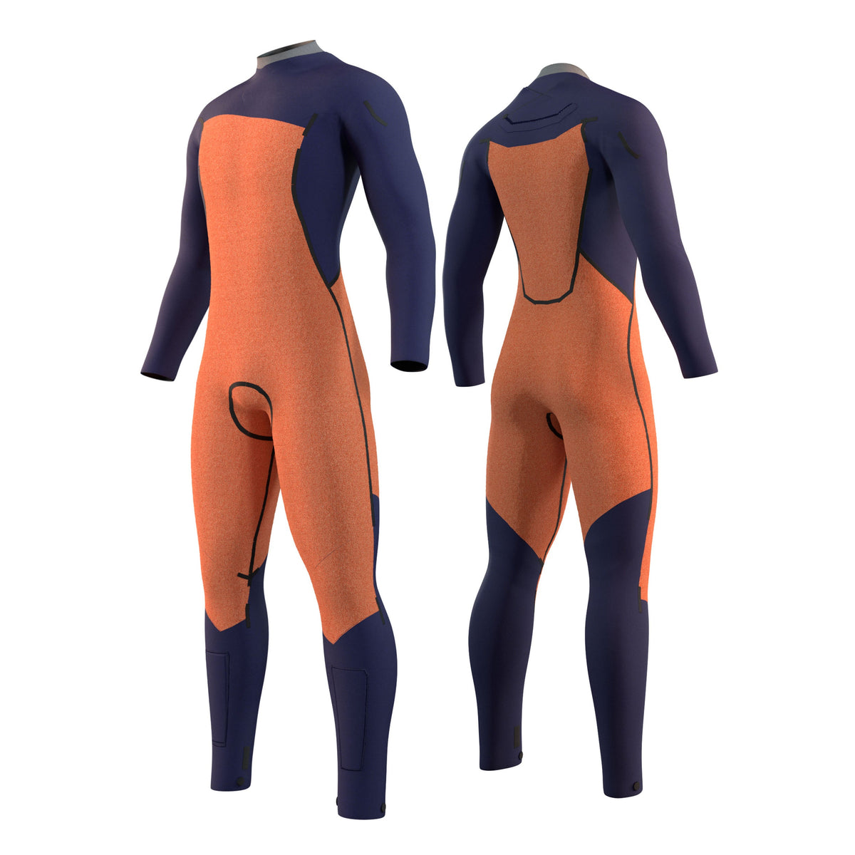 Mystic MARSHALL 5/3 GBS Front Zip Wetsuit - Blue/Mustard