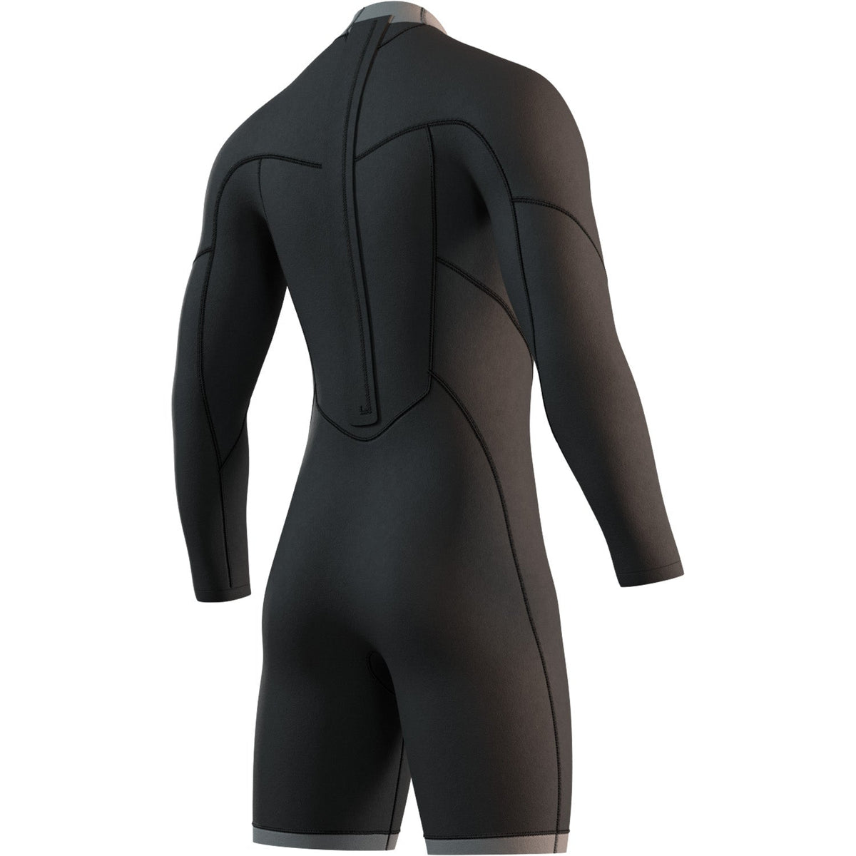Mystic BRAND 3/2mm Back-Zip Long Arm Shorty Wetsuit - Black