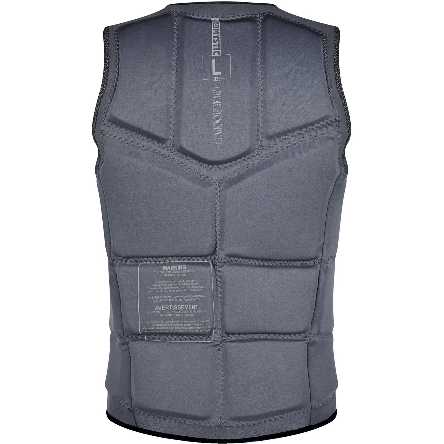  Mystic BRAND Wake Boarding Front-Zip Impact Vest - Black