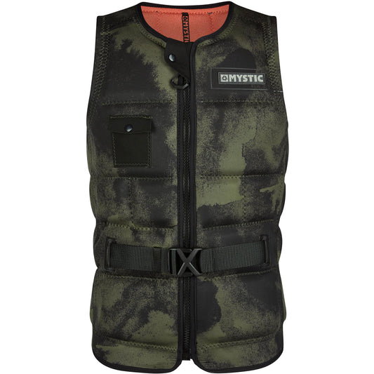  Mystic MAJESTIC Wake Boarding Front-Zip Buckle Impact Vest - Brave Green