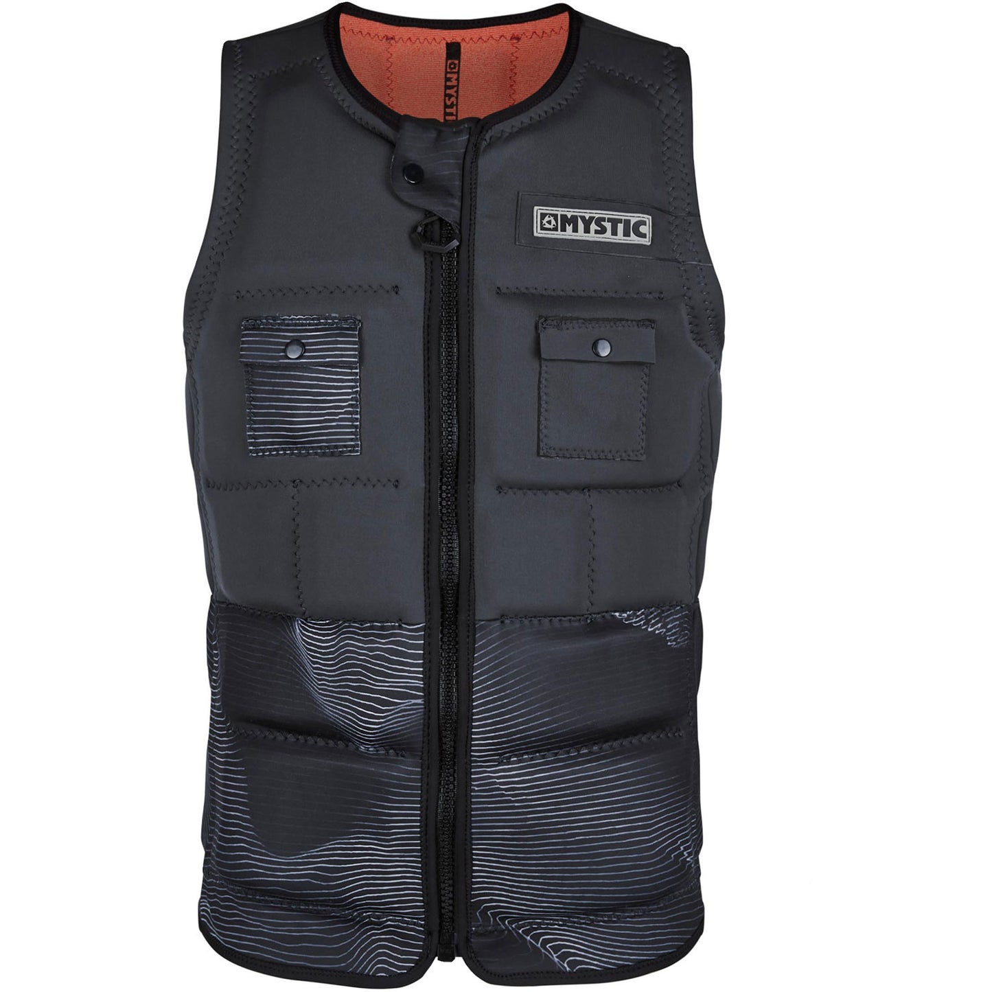  Mystic PEACOCK Wake Boarding Front-Zip Impact Vest - Phantom Grey