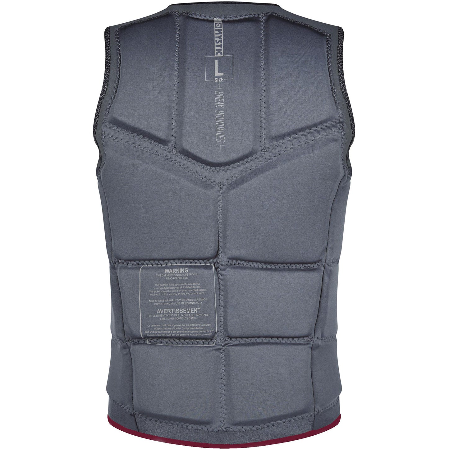 Mystic STAR Wake Boarding Front-Zip Impact Vest - Oxblood Red