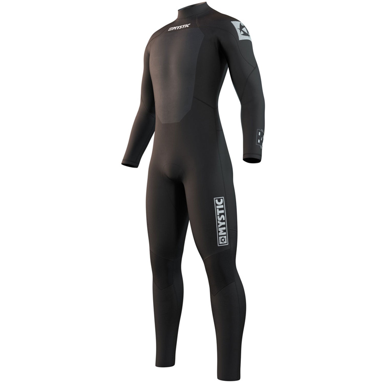  Mystic Brand 3/2mm Back-Zip Flatlock Wetsuit - Black