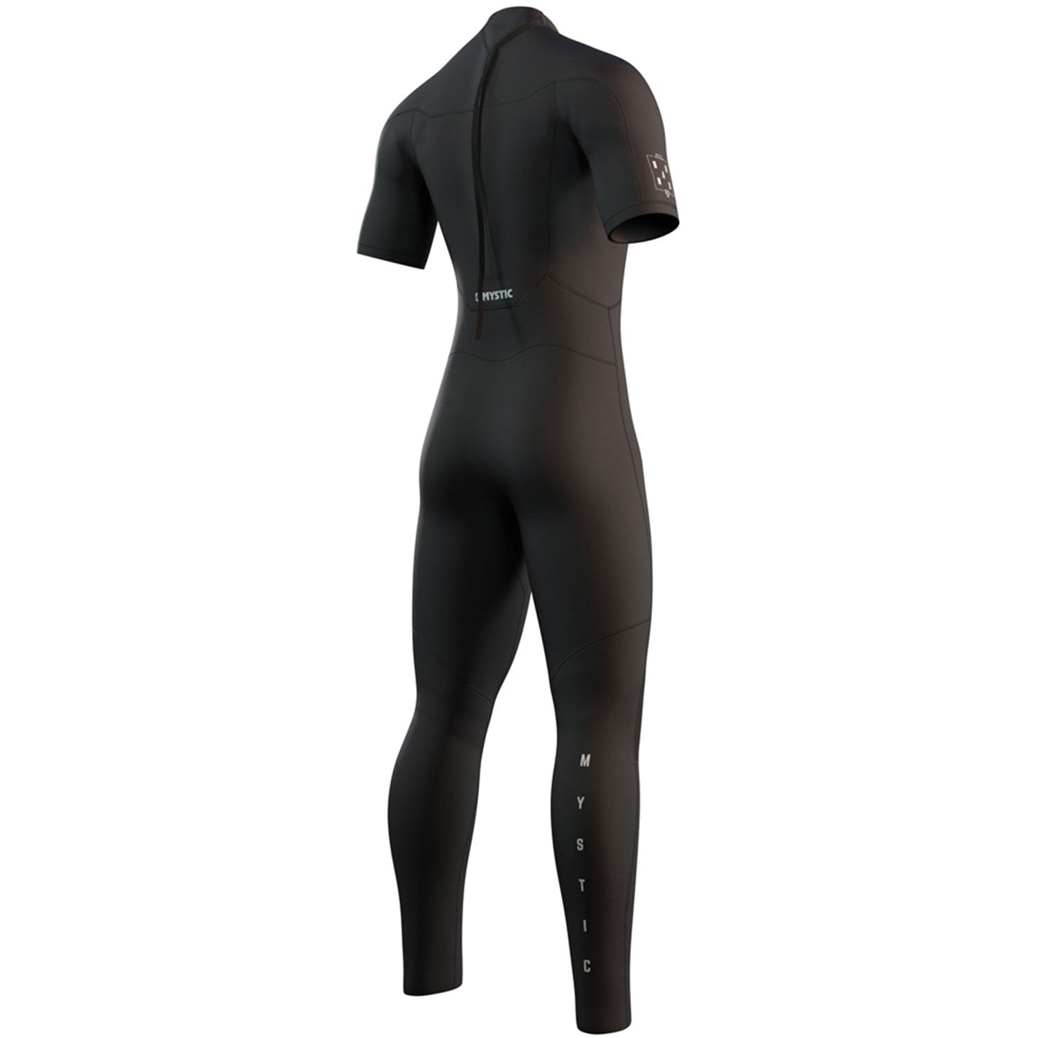  Mystic Brand 3/2mm Back-Zip Shortarm Flatlock Wetsuit - Black