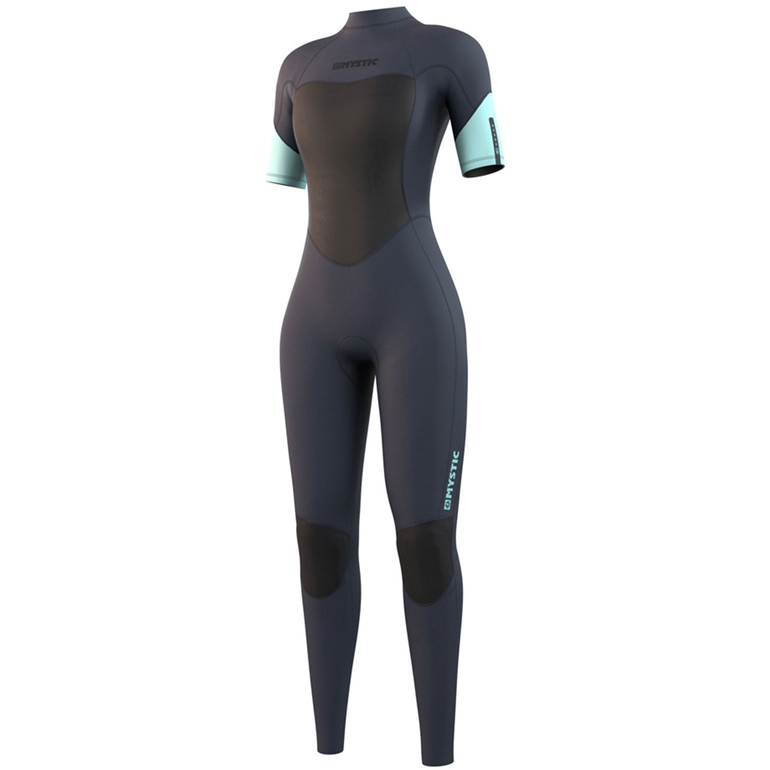  Mystic Womens Brand 3/2mm Back-Zip FL Shortarm Wetsuit - Night Blue