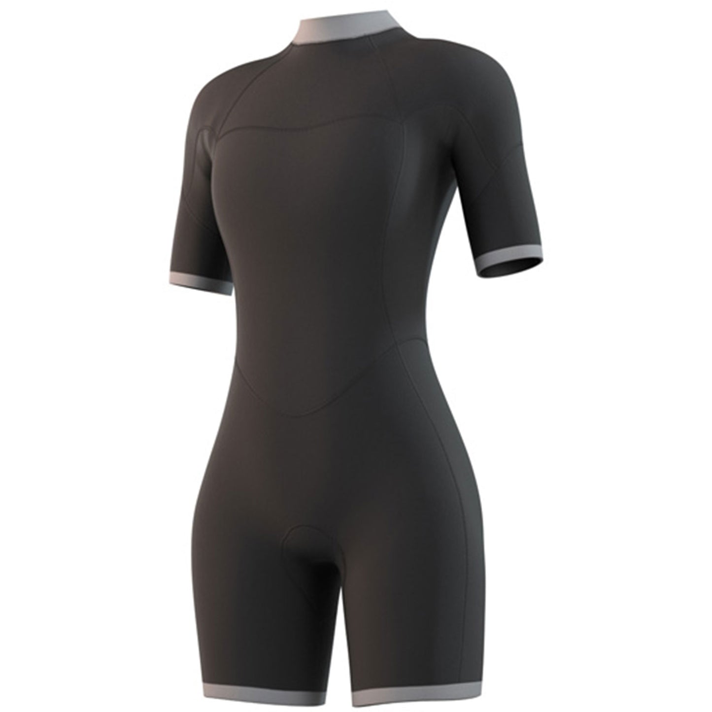  Mystic Womens Brand 3/2mm Back-Zip Flatlock Shorty Wetsuit - Black