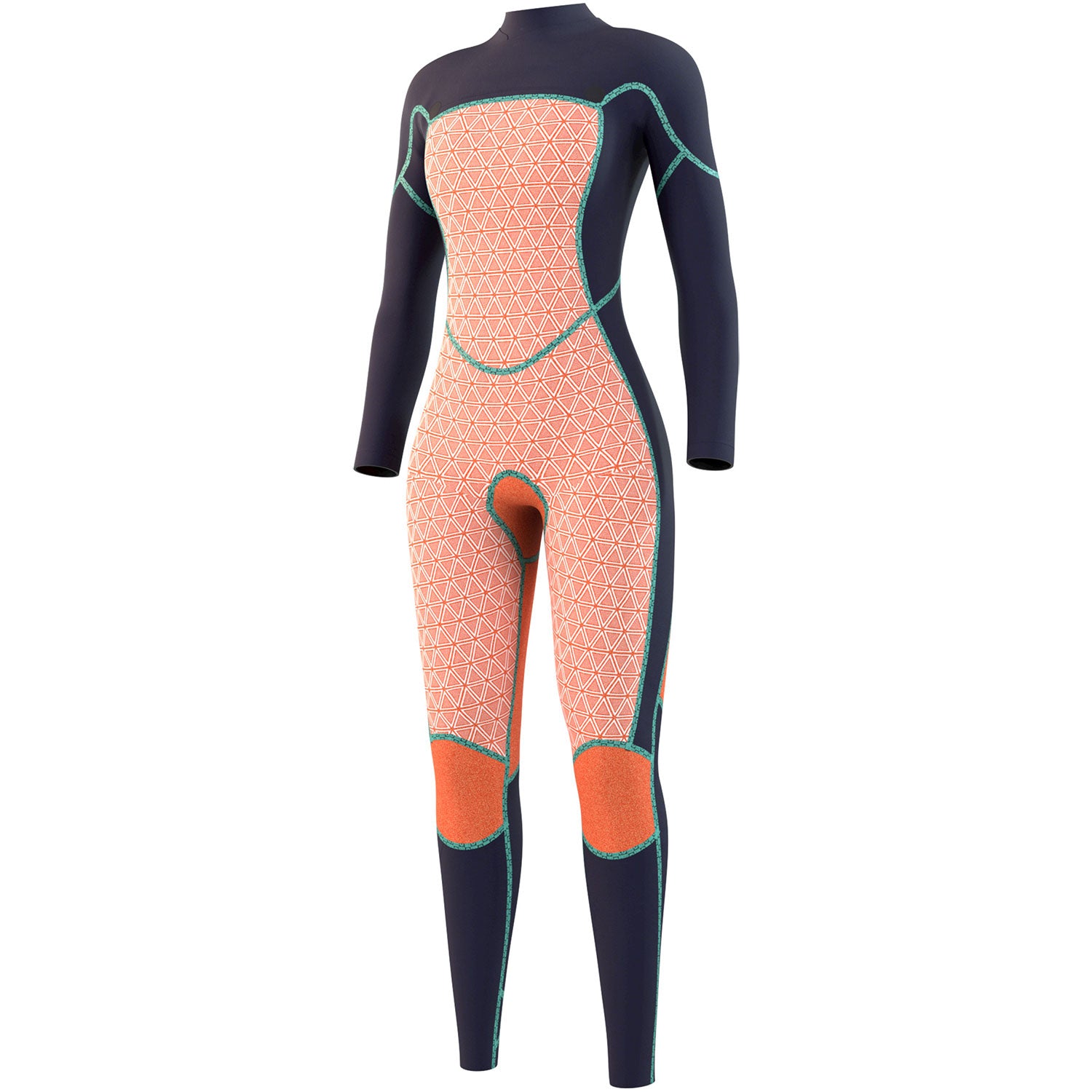  Mystic Womens Diva 3/2mm Front Zip Wetsuit - Black/Mint