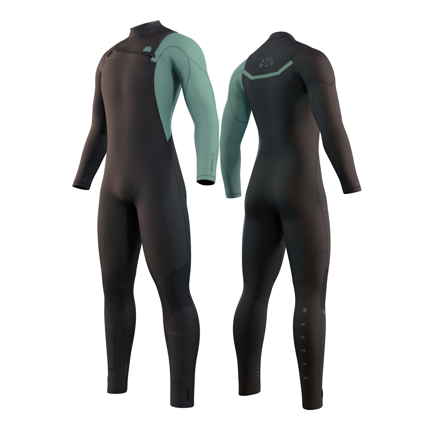  Mystic MARSHALL 5/3 GBS Front Zip Wetsuit - Black/Green