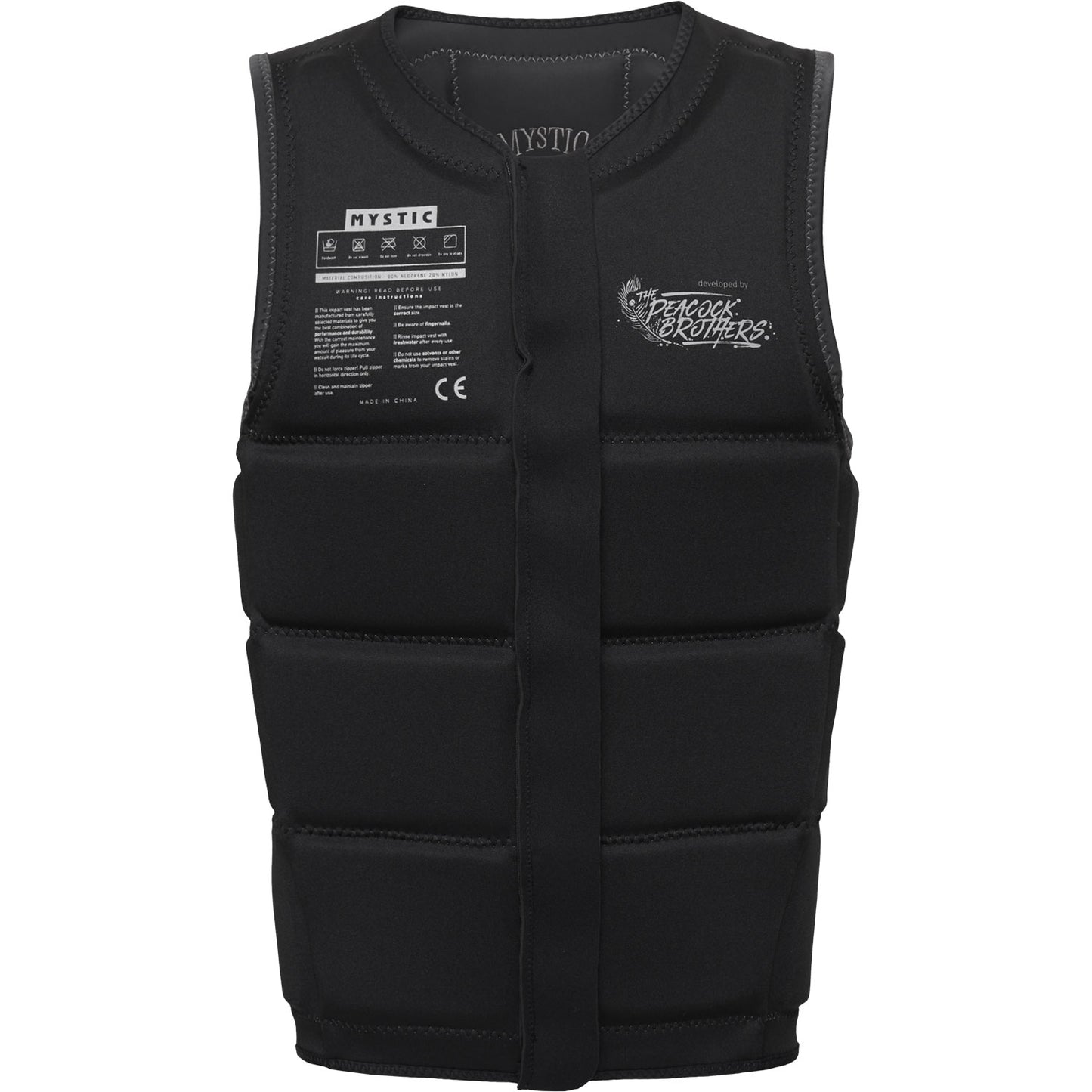  Mystic Peacock Wake Boarding Impact Vest - Black