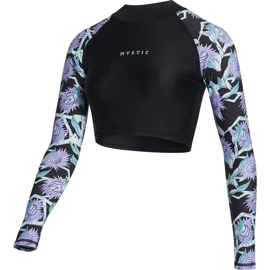  Mystic Womens Jayde Long Crop Rashvest - Black