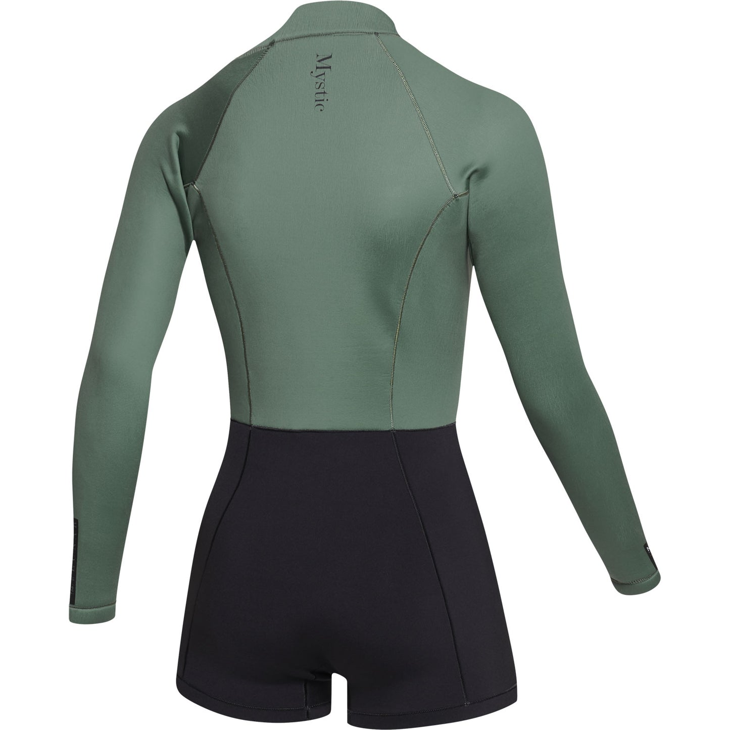  Mystic Womens Lunar 2/2mm Front-Zip Longarm Shorty Wetsuit - Olive