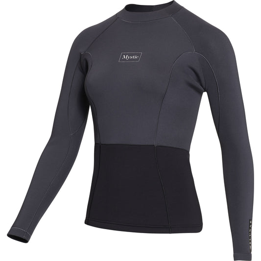  Mystic Womens Lunar 2mm Long Sleeve Neoprene Vest - Dark Grey