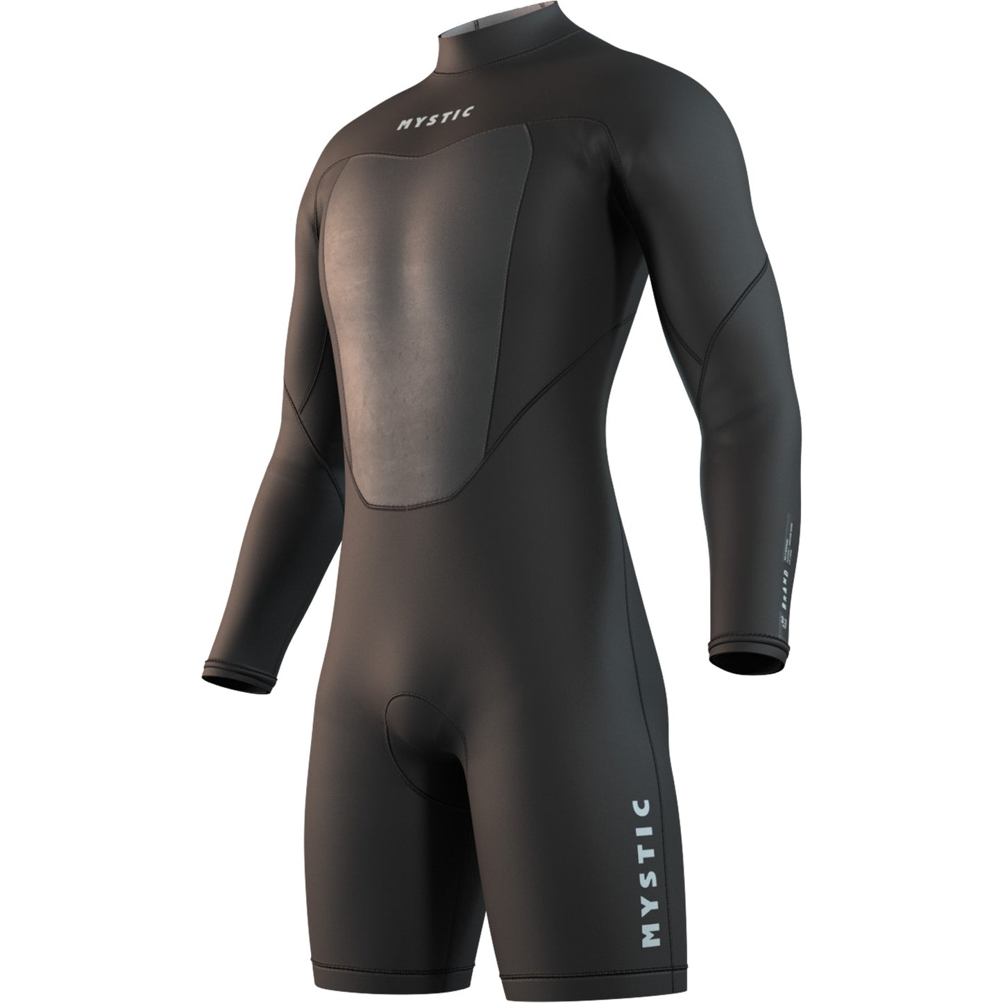  Mystic BRAND 3/2mm Back-Zip Long Arm Shorty Wetsuit - Black