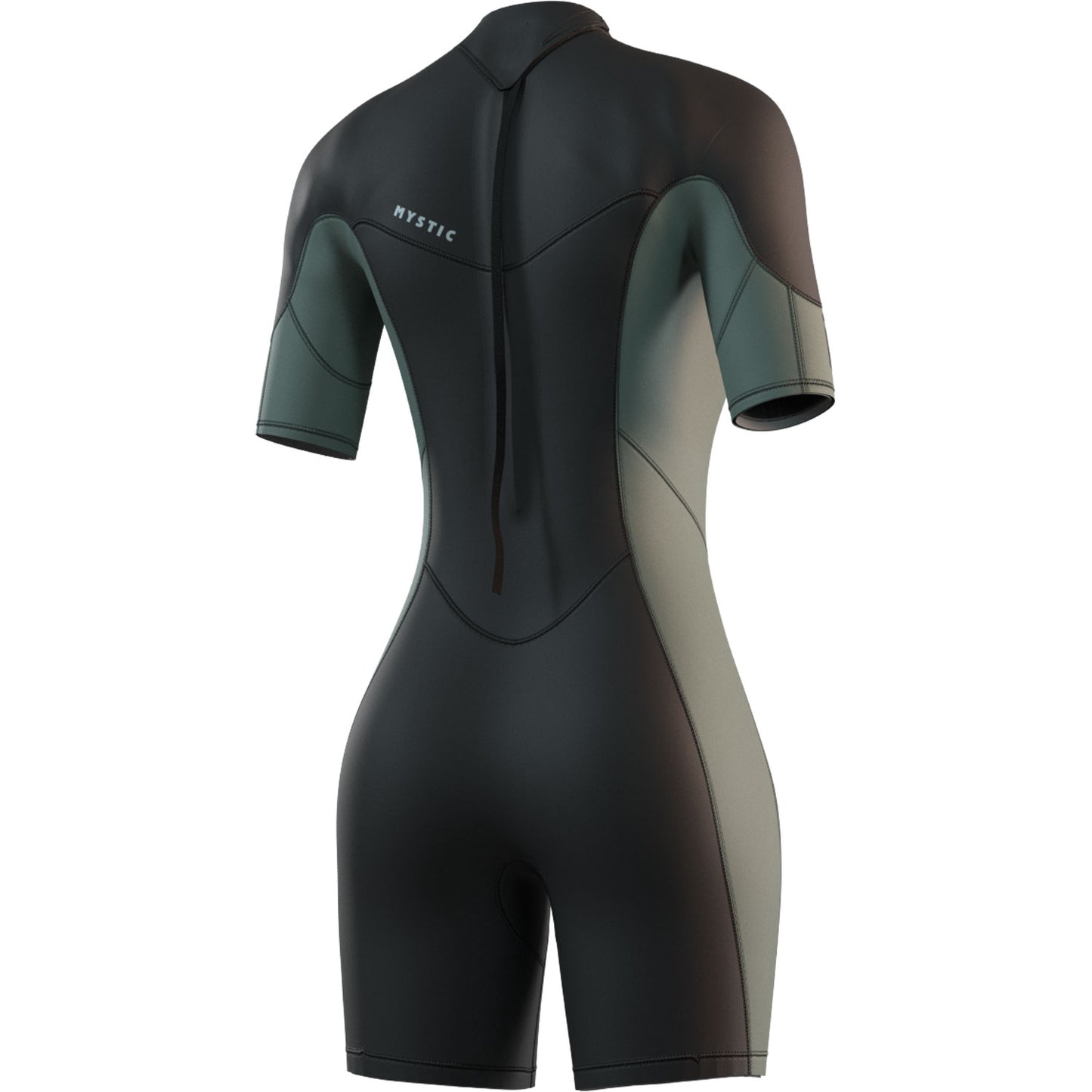  Mystic Womens Brand 3/2mm Back-Zip Shortty Wetsuit - Dark Olive