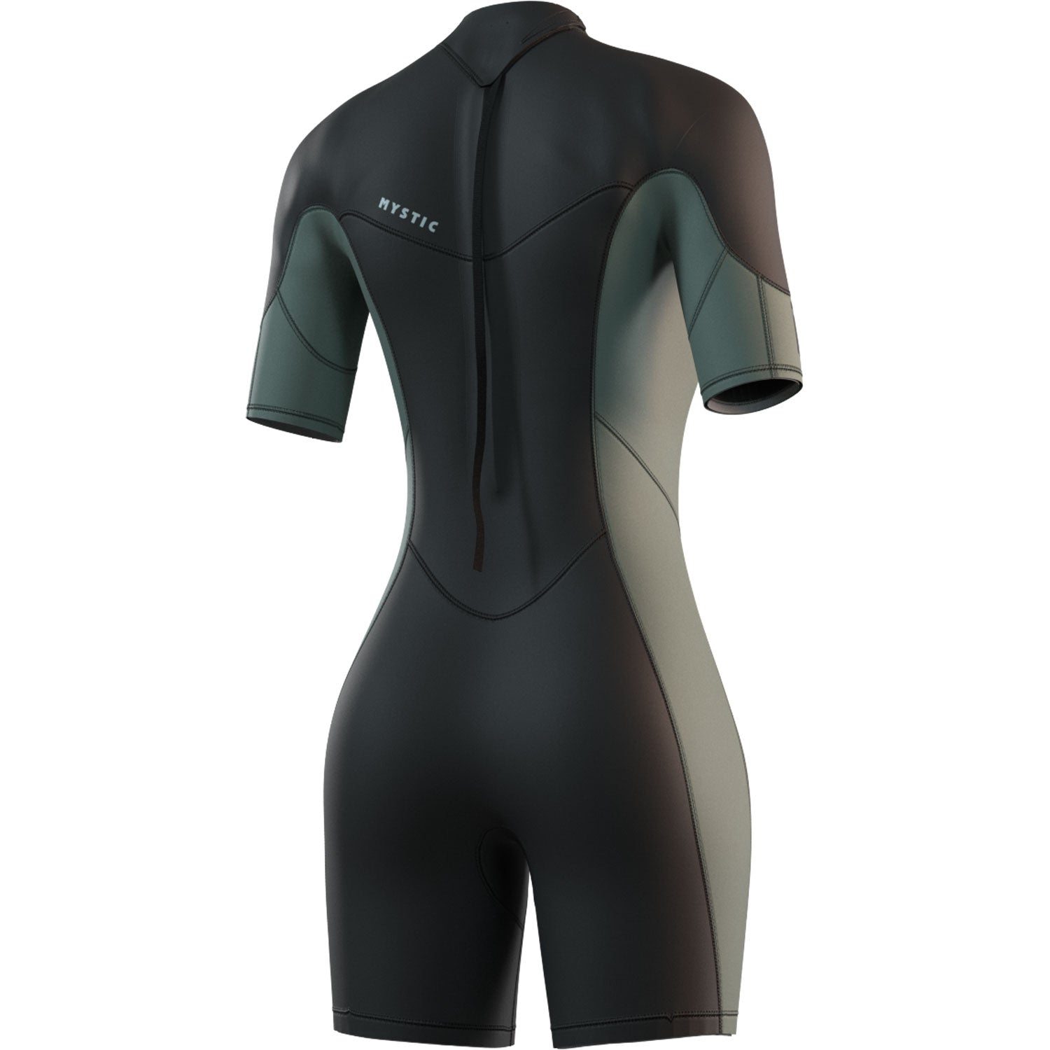  Mystic Womens Brand 3/2mm Back-Zip Shortty Wetsuit - Dark Olive