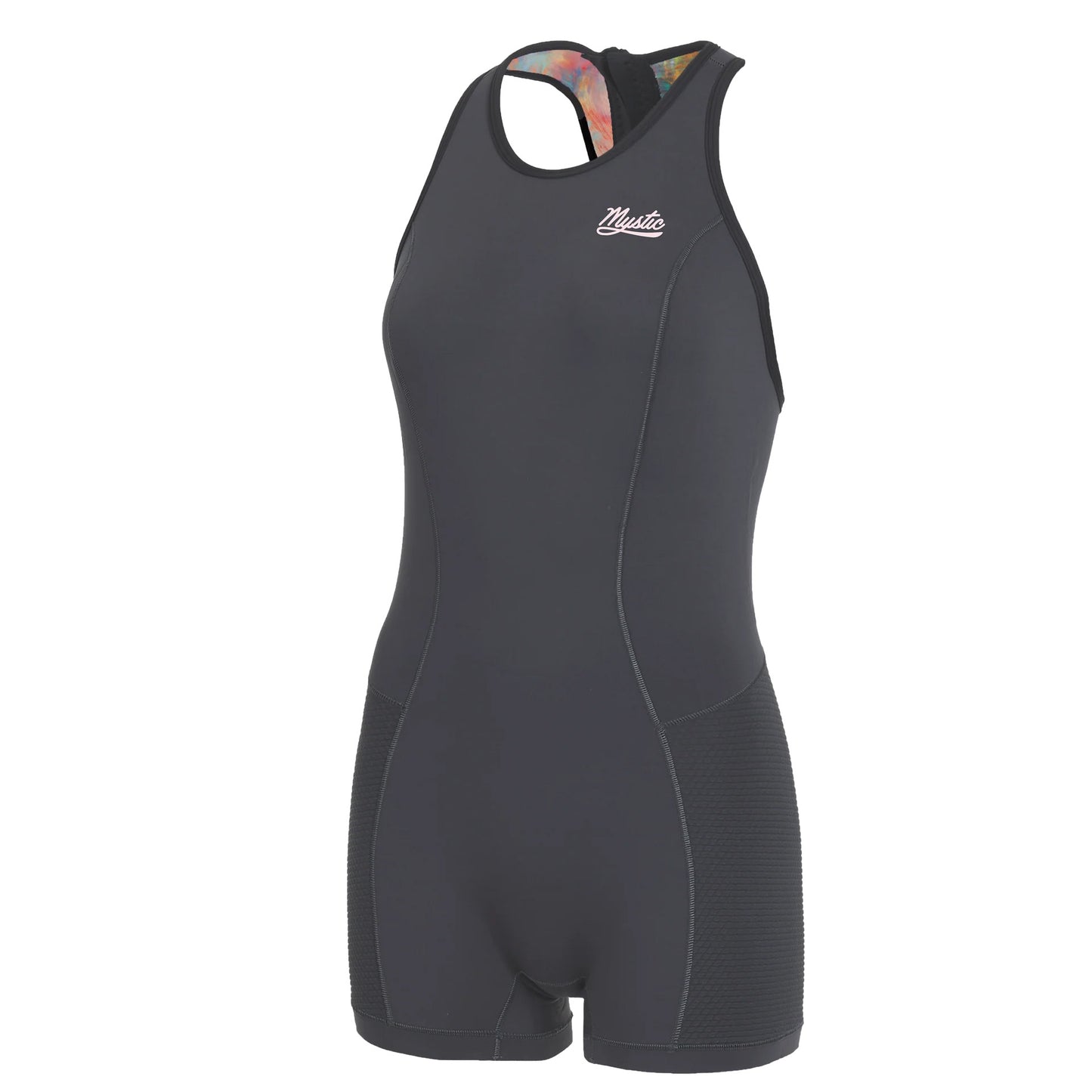  Mystic Womens Lunar 2/2 GBS Back-Zip Short John Wetsuit - Dark Grey