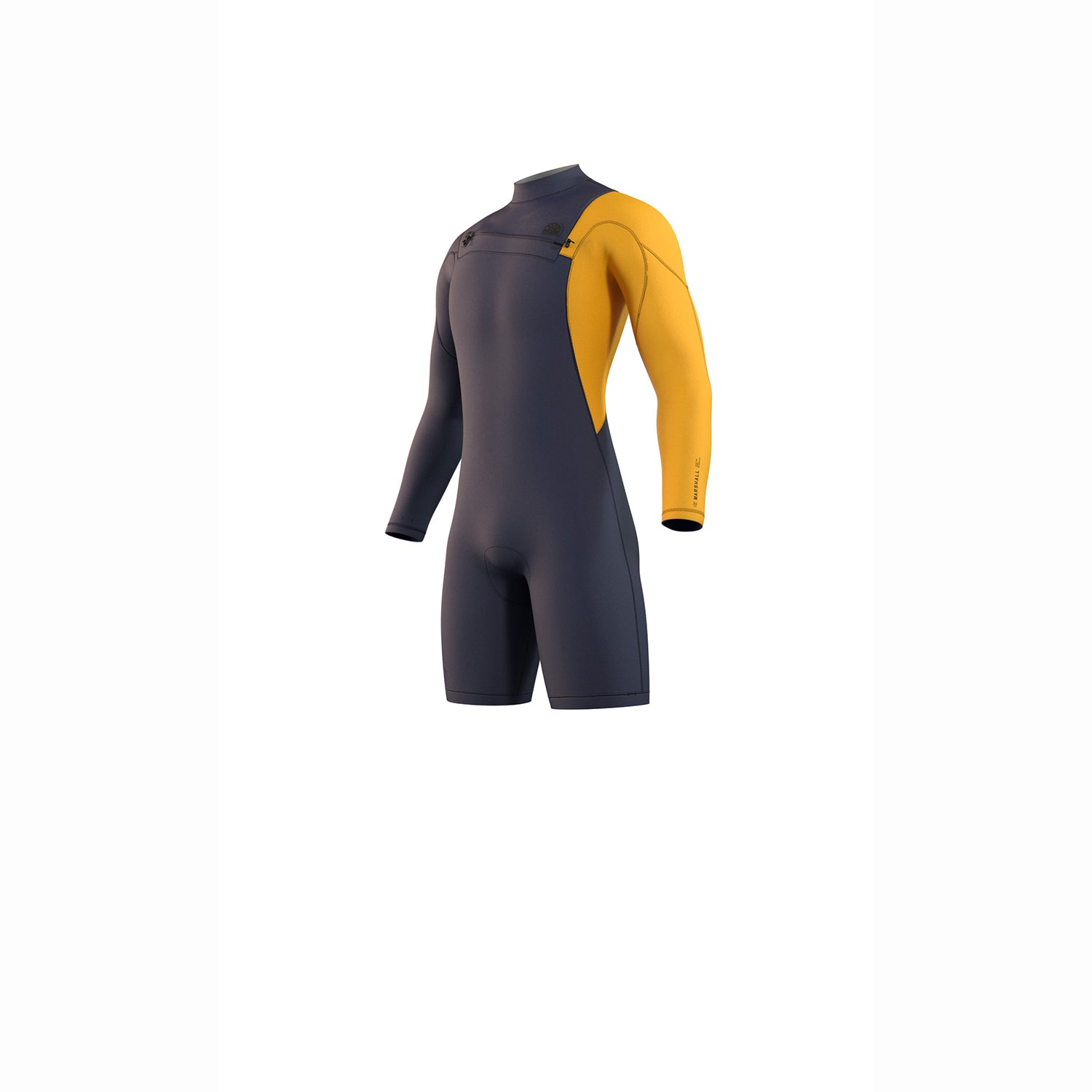  Mystic Marshall 3/2 GBS Front-Zip Longarm Shorty Wetsuit - Blue / Mustard