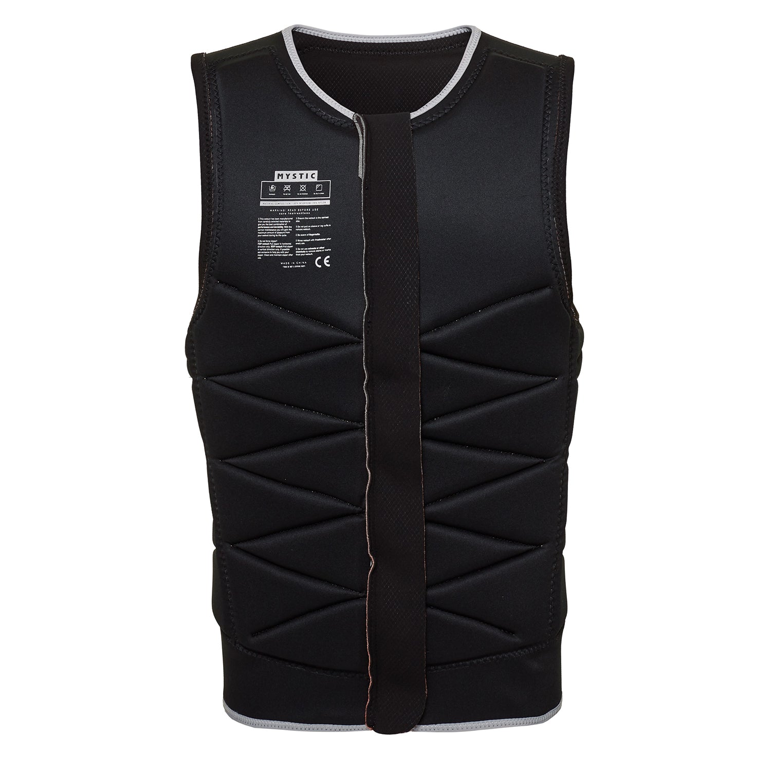  Mystic Outlaw Wake Boarding Front-Zip Impact Vest - Black
