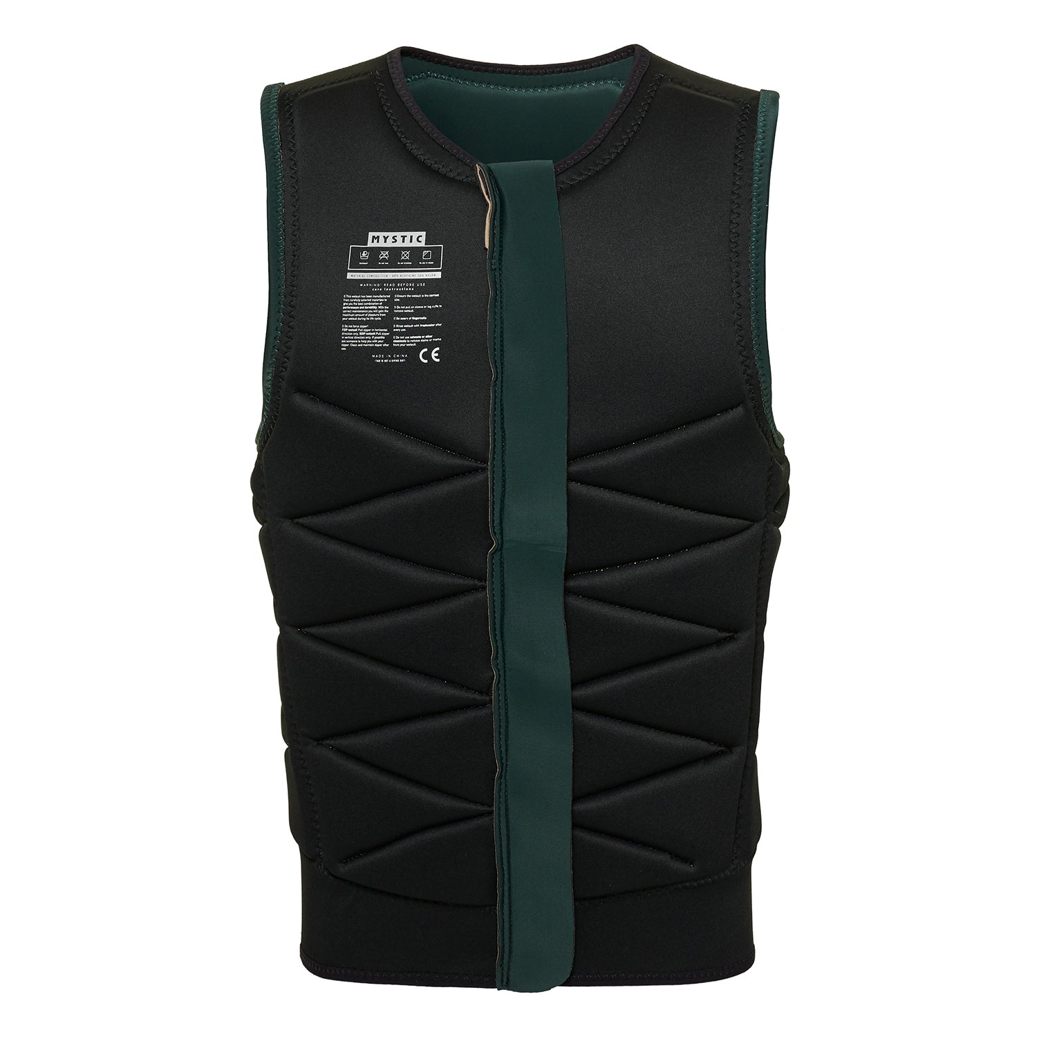  Mystic Outlaw Wake Boarding Front-Zip Impact Vest - Dark Leaf