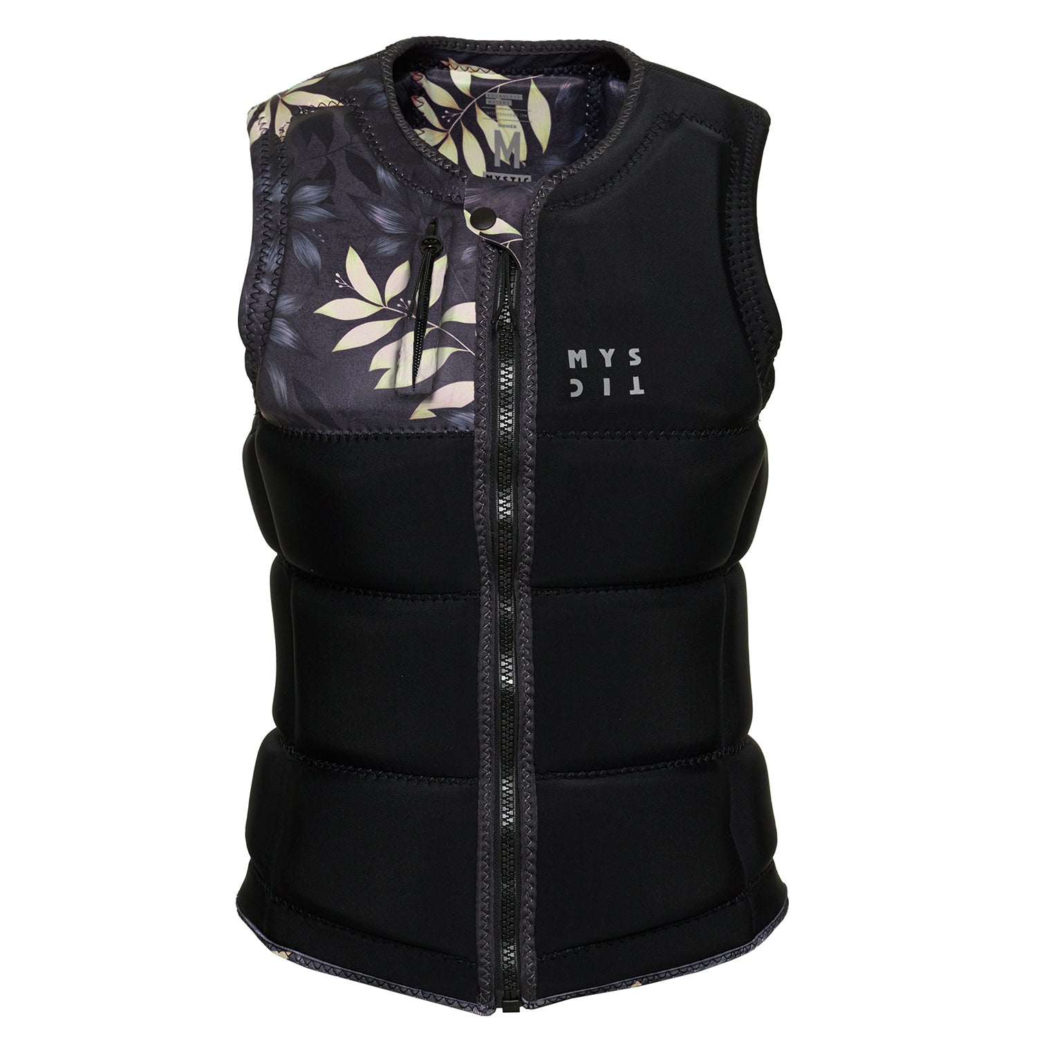 Mystic Womens Dazzled Wake Boarding Front-Zip Impact Vest - Black