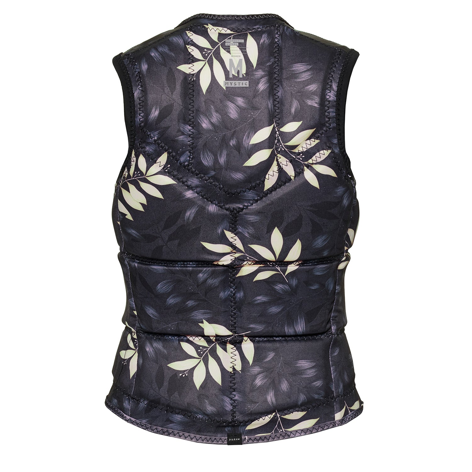  Mystic Womens Dazzled Wake Boarding Front-Zip Impact Vest - Black