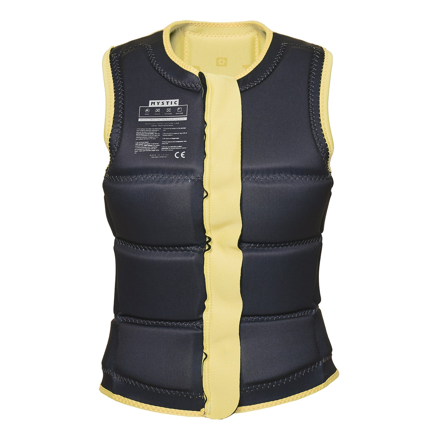  Mystic Womens Star Wake Boarding Front-Zip Impact Vest - Pastel Yellow