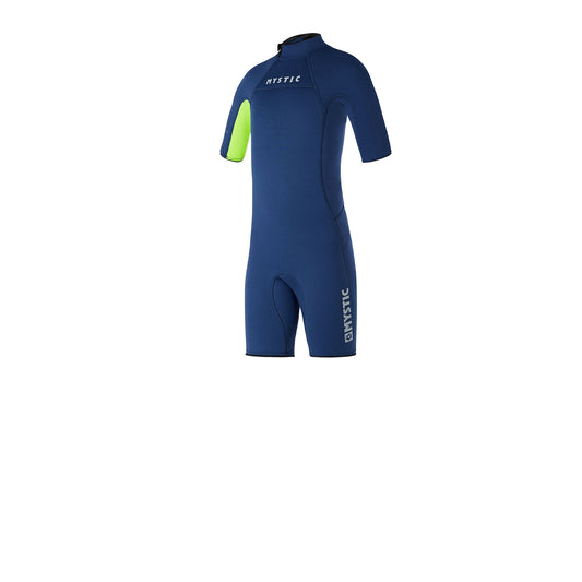  Mystic Junior Star 3/2 GBS Back Zip Flatlock Shorty Wetsuit - Night Blue